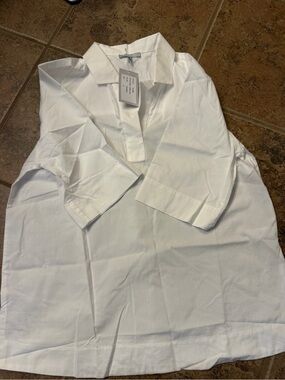 Classic Women's White Popover Blouse